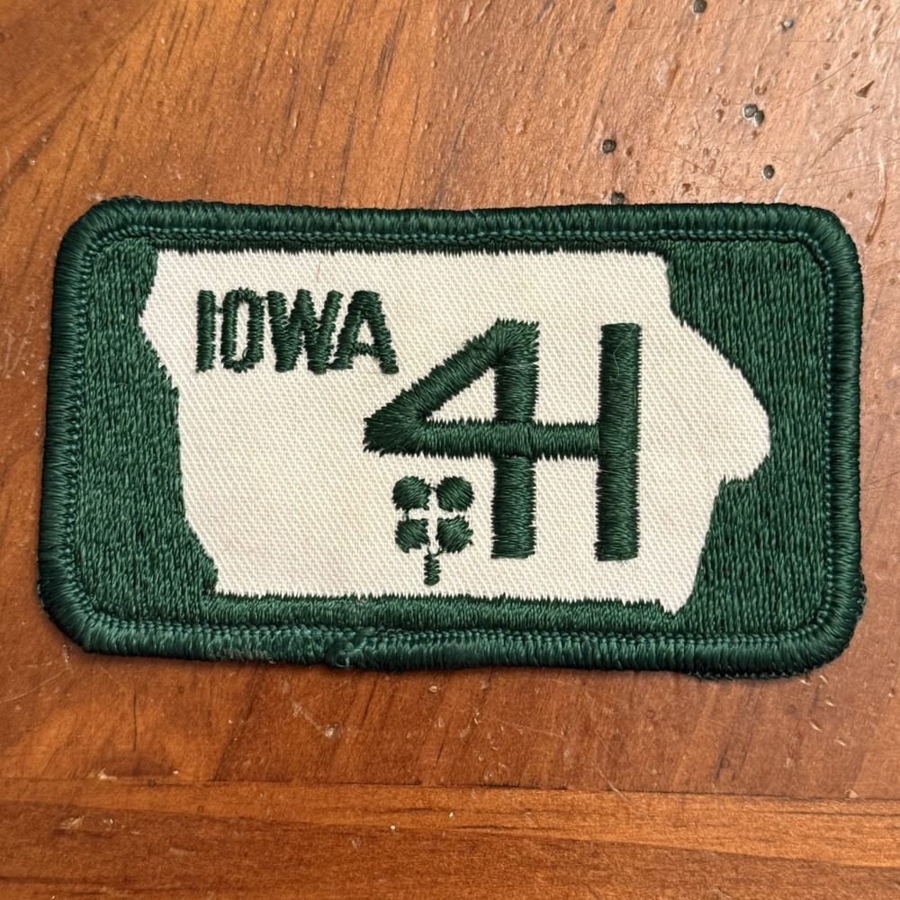 Iowa 4H Patch Vintage Green White